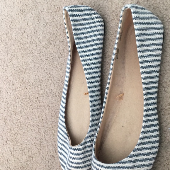 blue and white striped flats - Picture 3 of 3